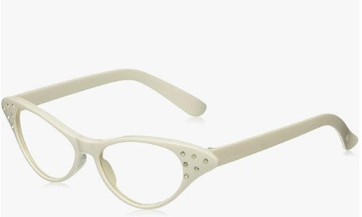 Cat Eye Rhinestone Glasses - 50's - Costume Accessories - Teen Adult - 4 Colors