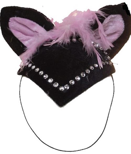 Sombrero de gato - Negro/Rosa - Tocado - Accesorio de disfraz - Adulto Adolescente