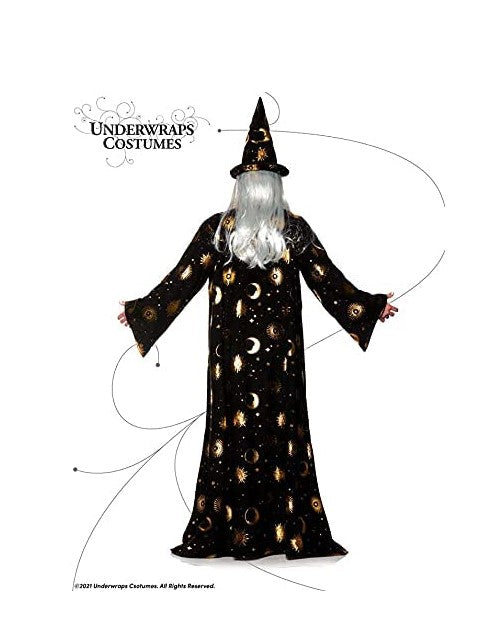 Celestial Wizard - Black/Gold - Merlin - Costume - Adult - 2 Sizes