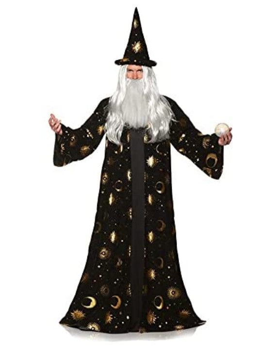 Celestial Wizard - Black/Gold - Merlin - Costume - Adult - 2 Sizes