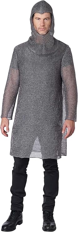 Knight Chainmail Tunic Hood - Medieval - Renaissance - Costume - Adult - 2 Sizes