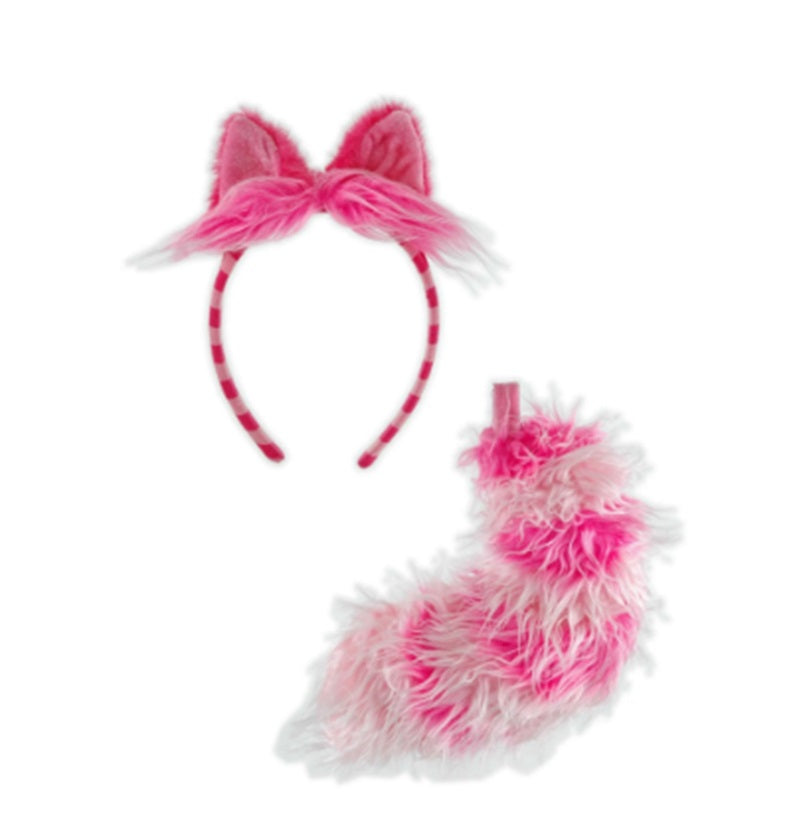 Cheshire Cat Ear & Tail Set - Pink - Alice in Wonderland - Costume Accessory