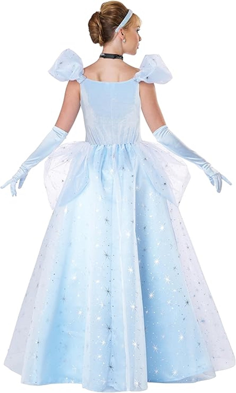 Cinderella Ball Gown - Princess - Blue - Deluxe Costume - Adult - 4 Sizes