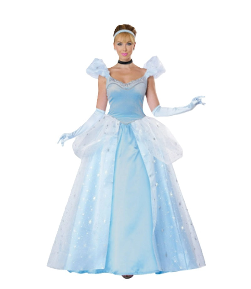 Cinderella Ball Gown - Princess - Blue - Deluxe Costume - Adult - 4 Sizes