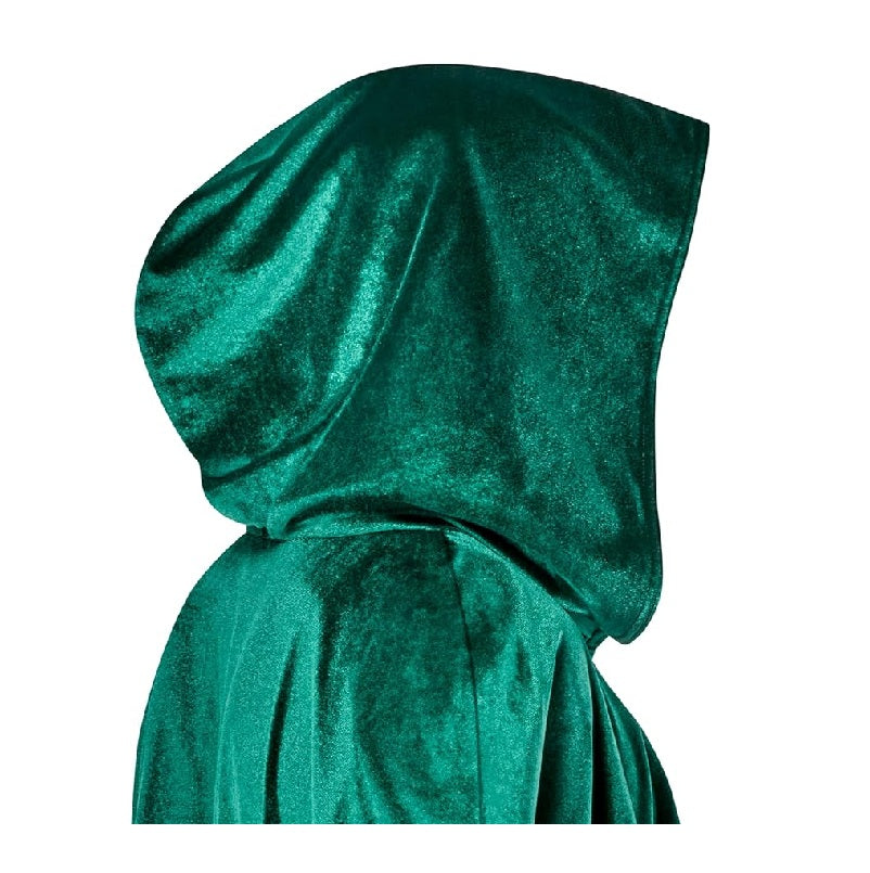 Velvety Green Traitor Hooded Cape - Renaissance - Medieval - Deluxe Costume