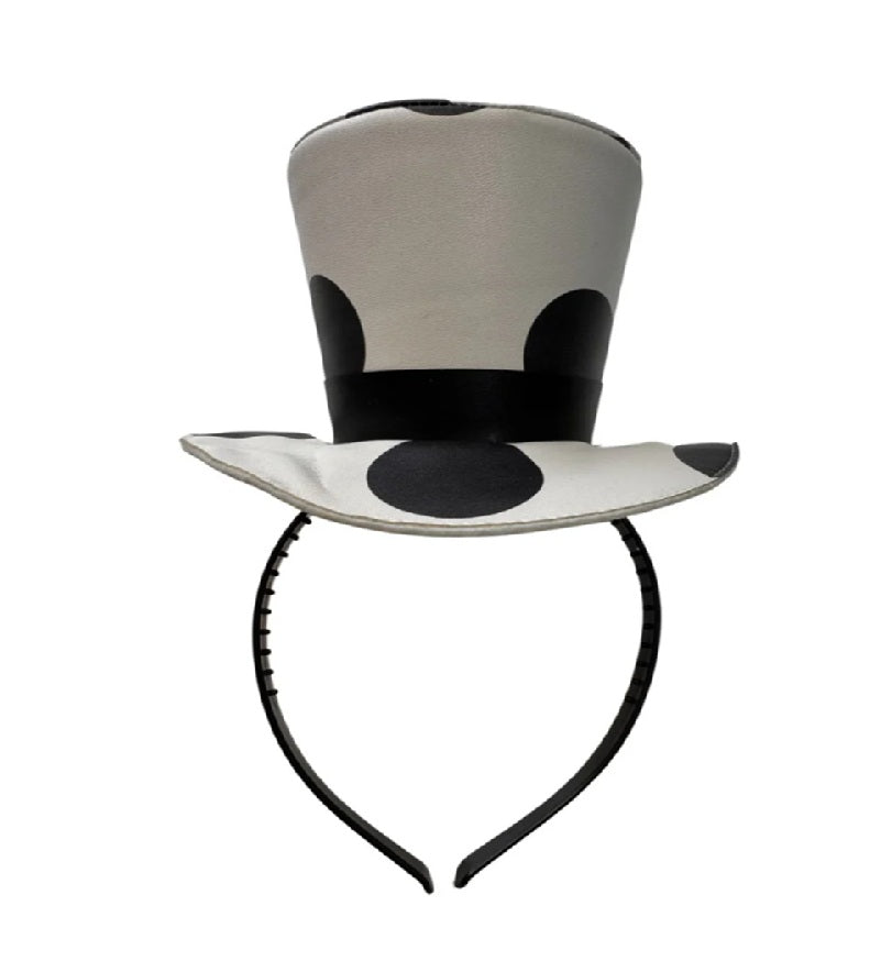 Crazy Clown Mini Top Hat Headband - Leatherlike - Costume Accessory - One Size