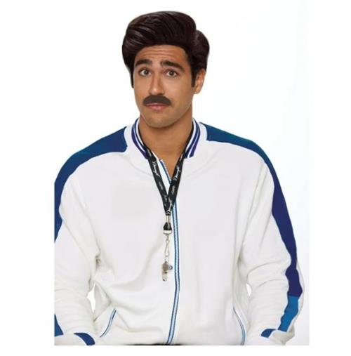 Coach Wig & Moustache Set - Ted Lasso - Costume Accessory - Adult Teen