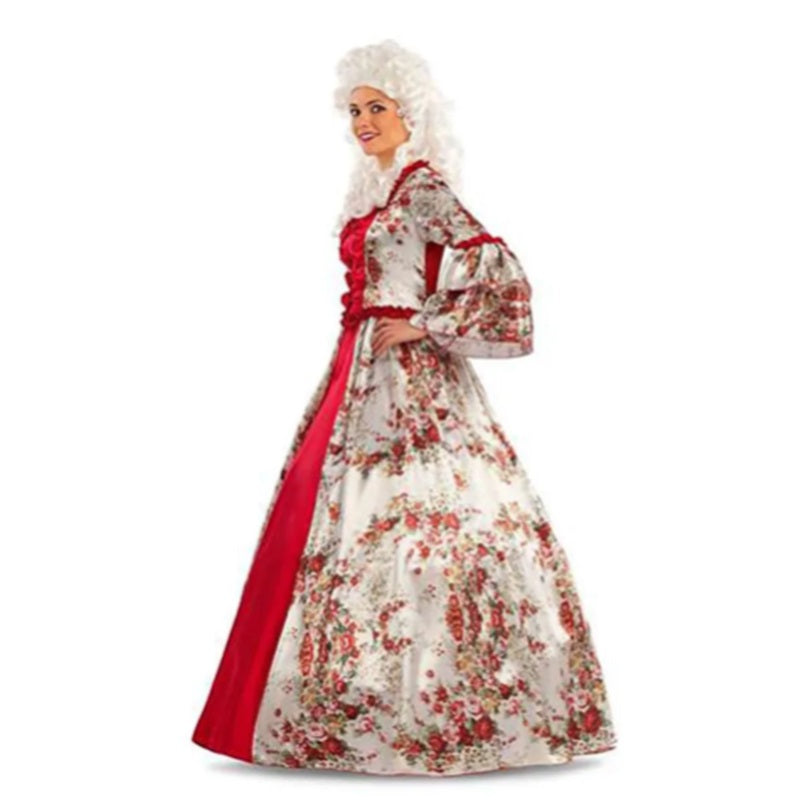 Colonial Rose Gown - Rose Print - Premium Costume - Women - 3 Sizes