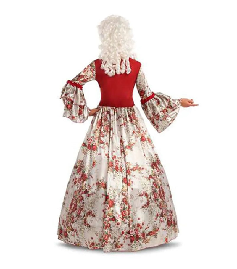 Colonial Rose Gown - Rose Print - Premium Costume - Women - 3 Sizes