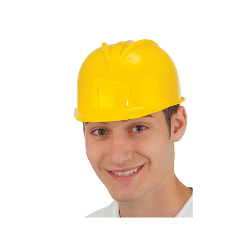 Yellow Construction Helmet Hat - Plastic - Costume Accessory - One Size