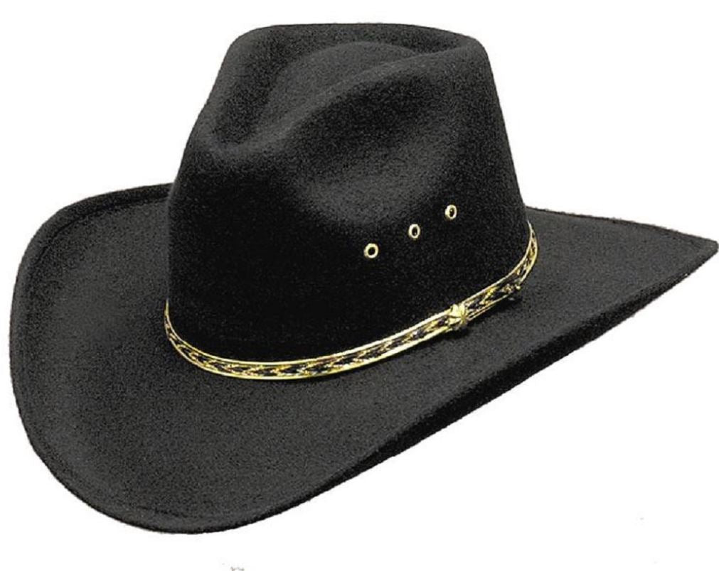 Cowboy Cowgirl Hat - Black or Brown - Costume Accessory - Adult - 2 Sizes