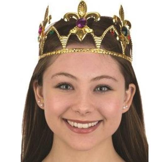 Fleur-de-Lis Crown - King Queen - Gold Metal - Jewels - Costume Access ...