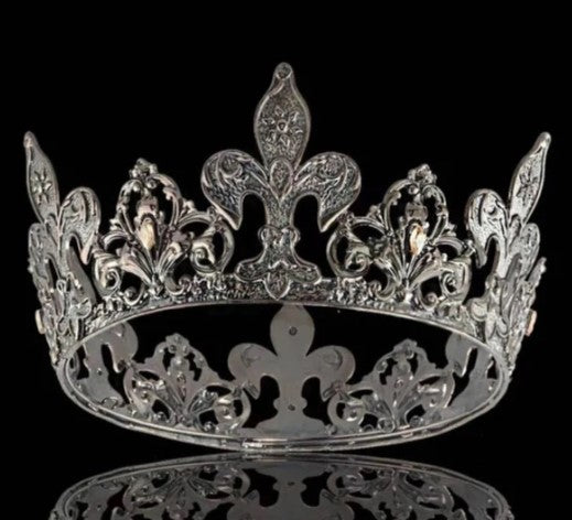 Crown - King Queen - Fleur-de-Lis - Costume Accessories - Adult - 2 Colors