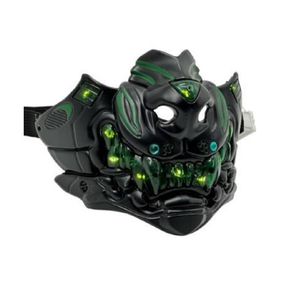 Cyberpunk Half Mask - Light Up - Black/Green - Costume Accessory - Adult Teen