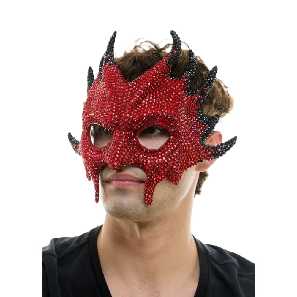Red Devil Flame Mask - Demon - Costume Accessory - One Size