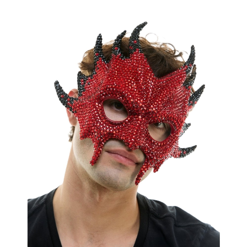 Red Devil Flame Mask - Demon - Costume Accessory - One Size