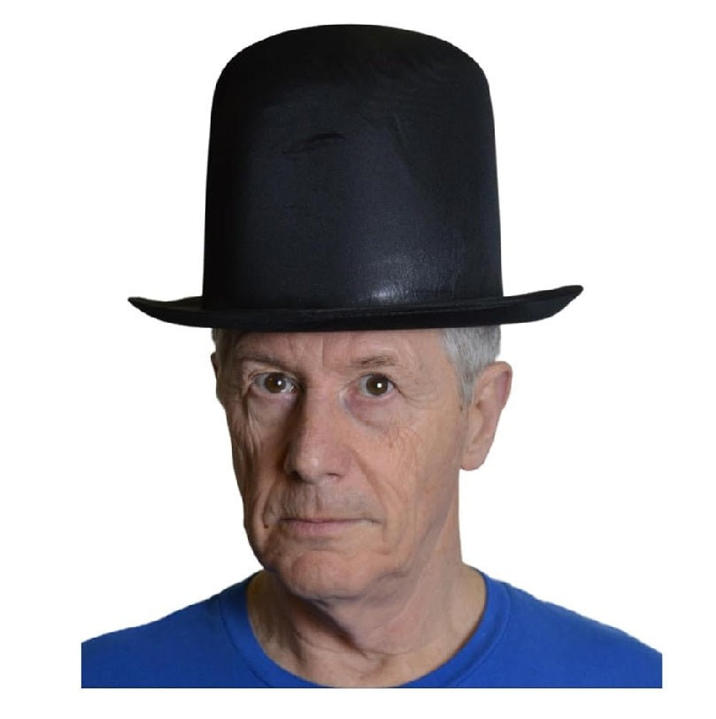 Black Tall Bowler Derby Hat - Victorian - Deluxe Costume Accessory - One Size