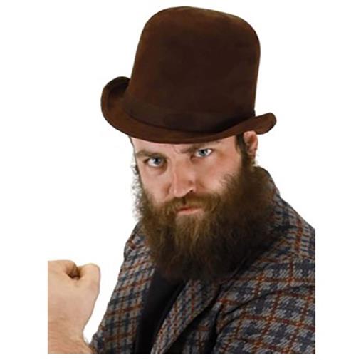 Tall Bowler Derby Hat - Brown - Victorian - Costume Accessory - Adult Teen