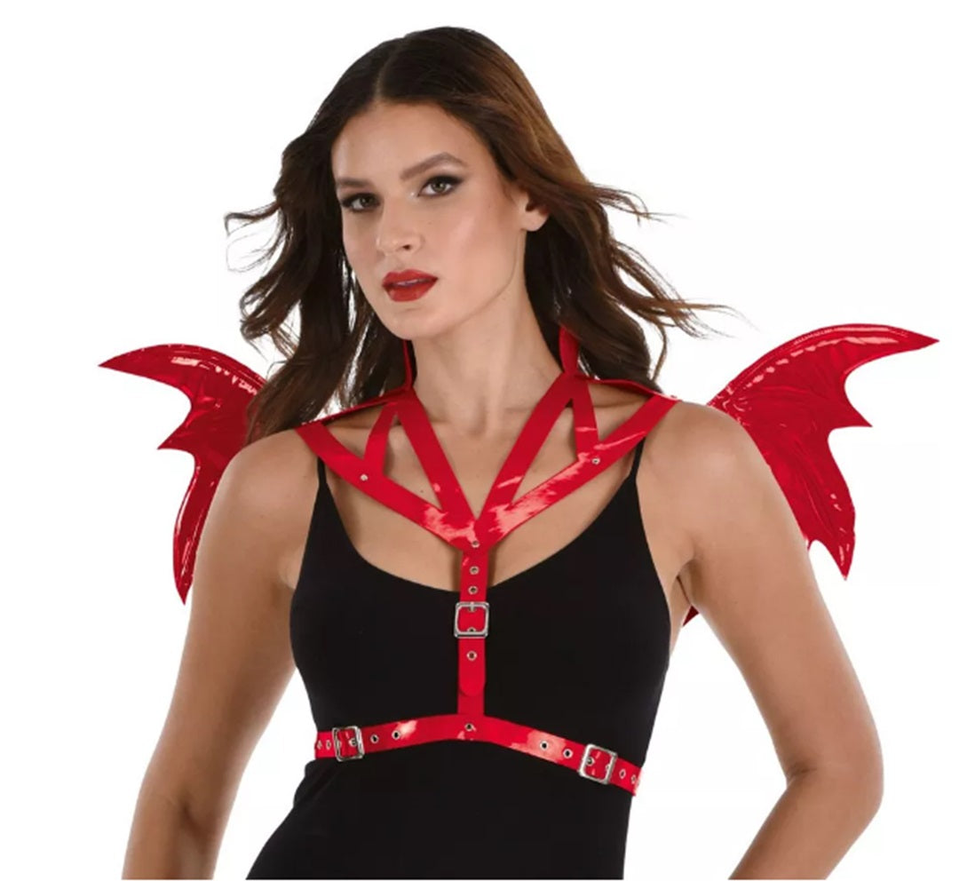 Devil Wings Harness - Vinyl - Costume Accessory - Adult Teen