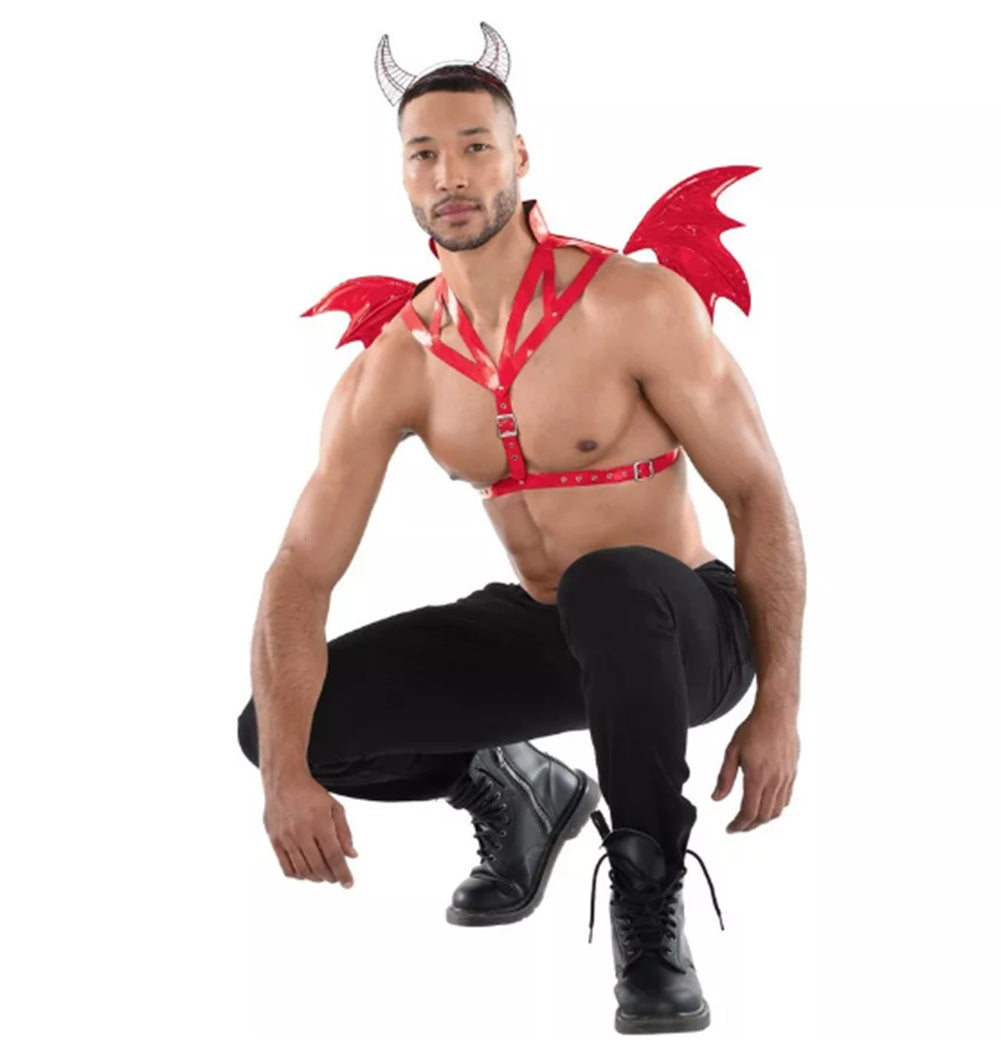 Devil Wings Harness - Vinyl - Costume Accessory - Adult Teen