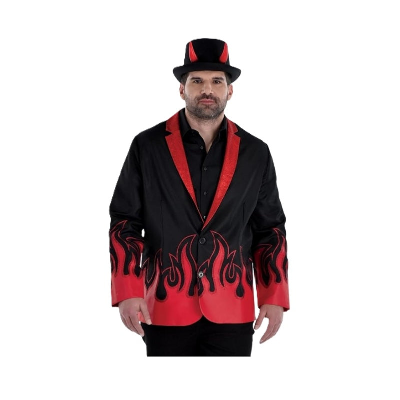 Black/Red Devil Flaming Jacket - Costume - Men - 3 Sizes