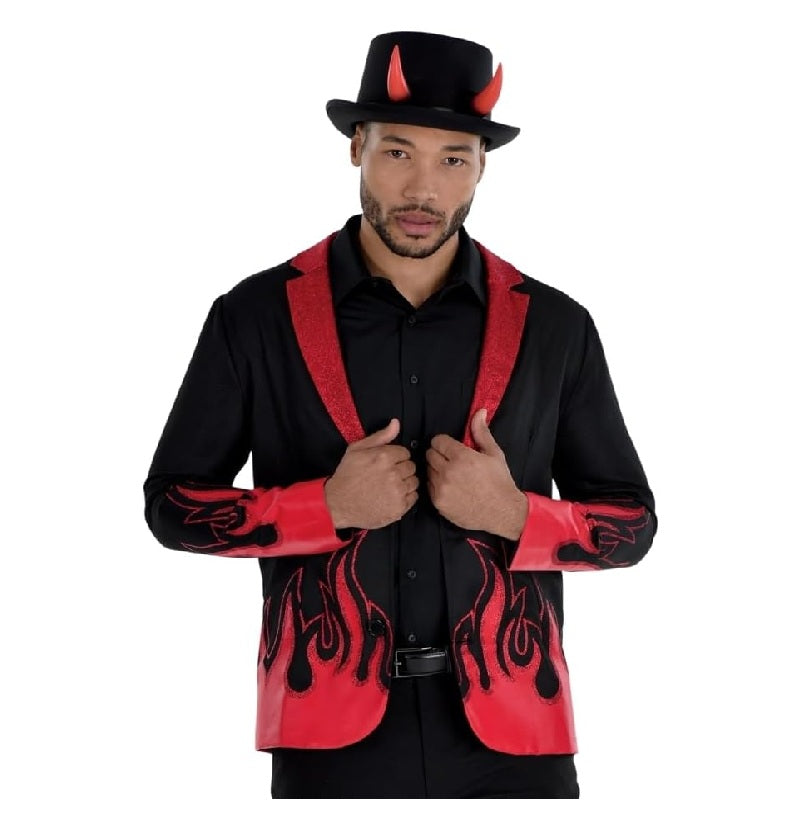 Devil Top Hat with Horns - Costume Accessory - One Size