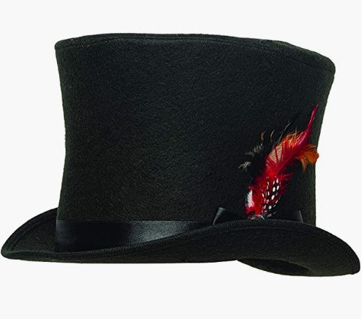 Dickens Top Hat - Black - Victorian - Christmas - Costume Accessory - Adult Teen