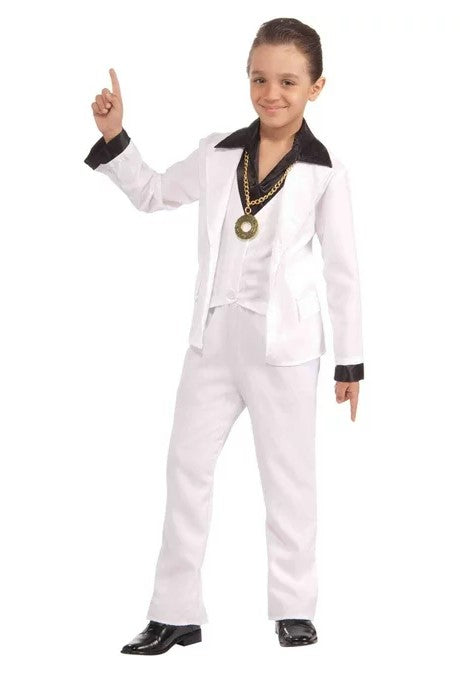 Disco Saturday Night Fever - White/Black - Costume - Child - 2 Sizes