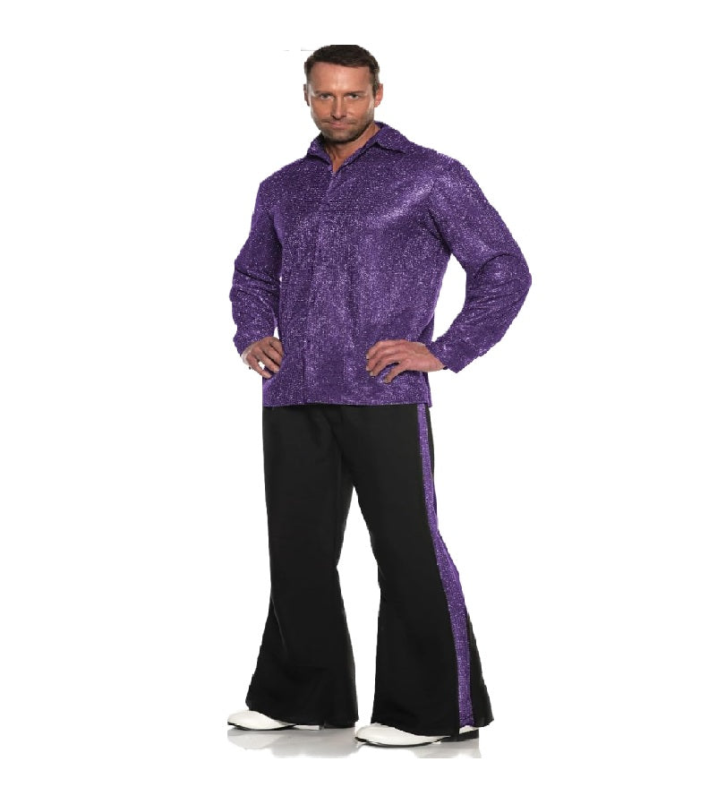 Disco Night Fever - 70's - Purple/Black - Costume - Men - 2 Sizes