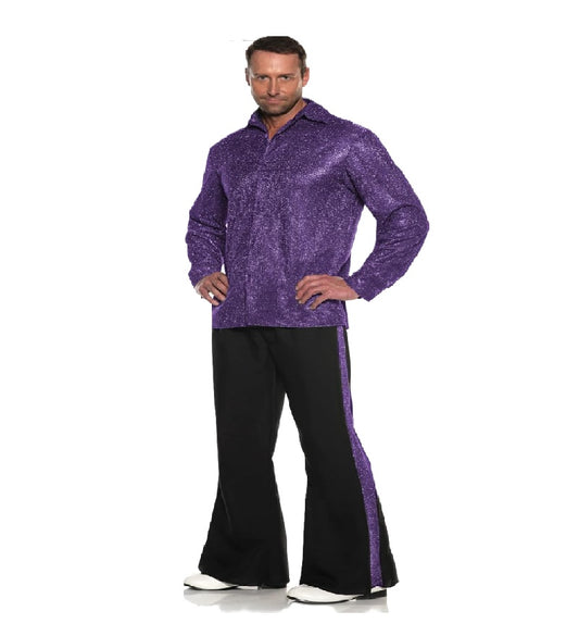 Disco Night Fever - 70's - Purple/Black - Costume - Men - 2 Sizes