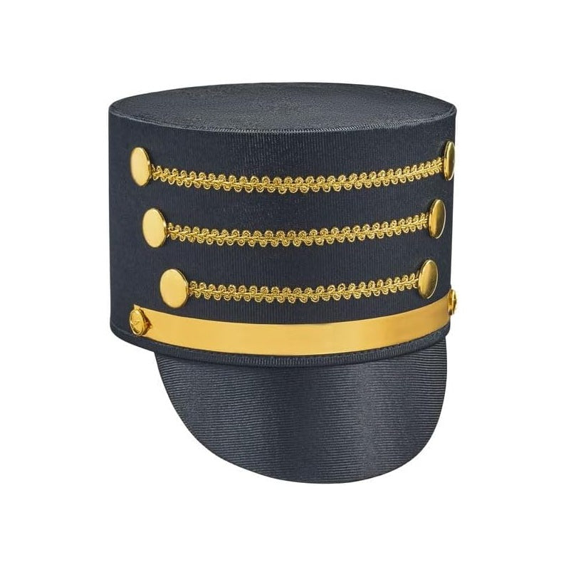 Band Leader Drum Major Hat - Red or Black - Costume Accessory
