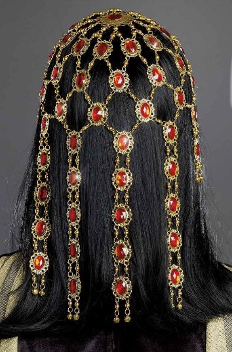 Egyptian Headpiece - Juliette Cap - 1920s - Gold/Red - Costume Accessory - Adult