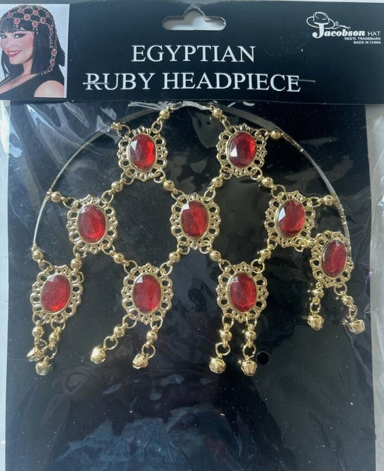 Egyptian Headpiece - Juliette Cap - 1920s - Gold/Red - Costume Accessory - Adult