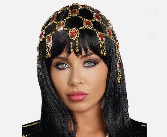 Egyptian Headpiece - Juliette Cap - 1920s - Gold/Red - Costume Accessory - Adult