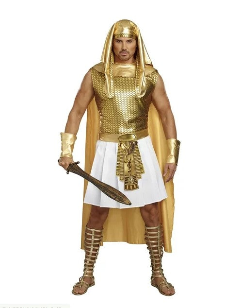 Ramses - Egyptian - God - Gold/White - Costume - Men - Plus - 2XL