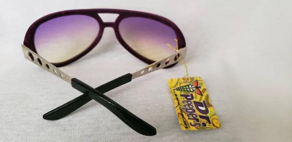 Elvis Aviator Sunglasses - Plastic - Purple Velvet - Costume Accessory - Adult