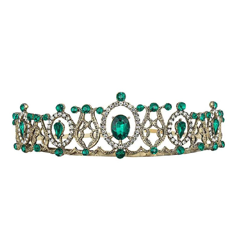Emerald Look Tiara - Gold/Green - Costume Accessories - One Size