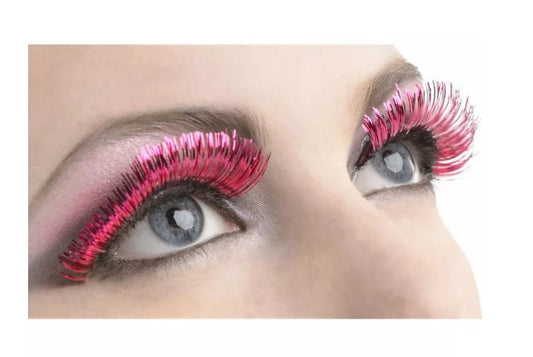 Pink Tinsel Eyelashes - Barbie - Costume Accessories - Adult