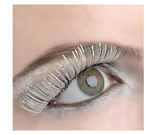 Silver Glitter Eyelashes - Angel - 20's - Costume Accessories - Adult