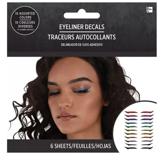 Glitter Winged Eyeliner Decals - Costume Accessories - Adult Teen