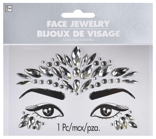 Silver Face & Body Jewels - Angel - Disco - 20's - Costume Accessory - One Size