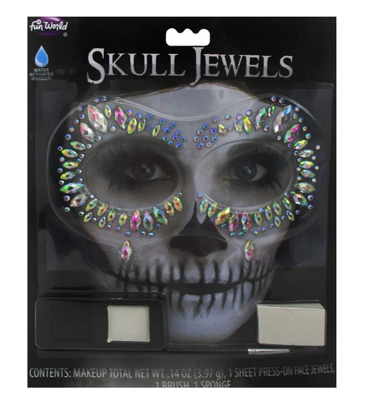 Skull Face Jewels - Skeleton - Day of the Dead - Costume Accessories - One Size