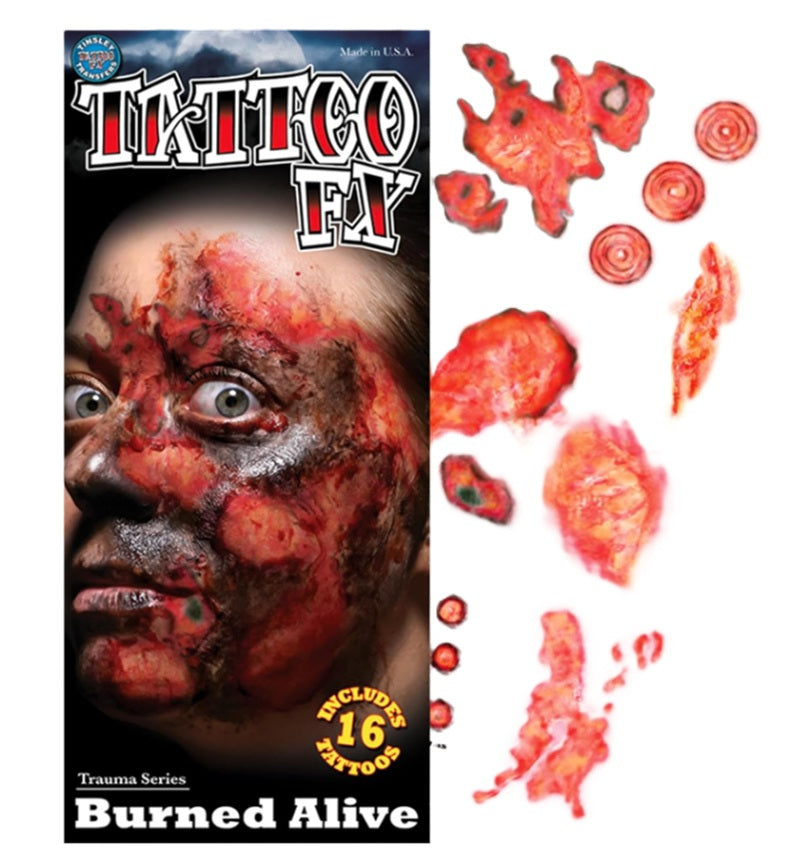 Burned Alive - Temporary Tattoos - Costume Accessory