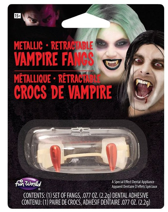 Retractable Vampire Teeth - Fangs - Costume Accessories - Adult Teen - 3 Colors