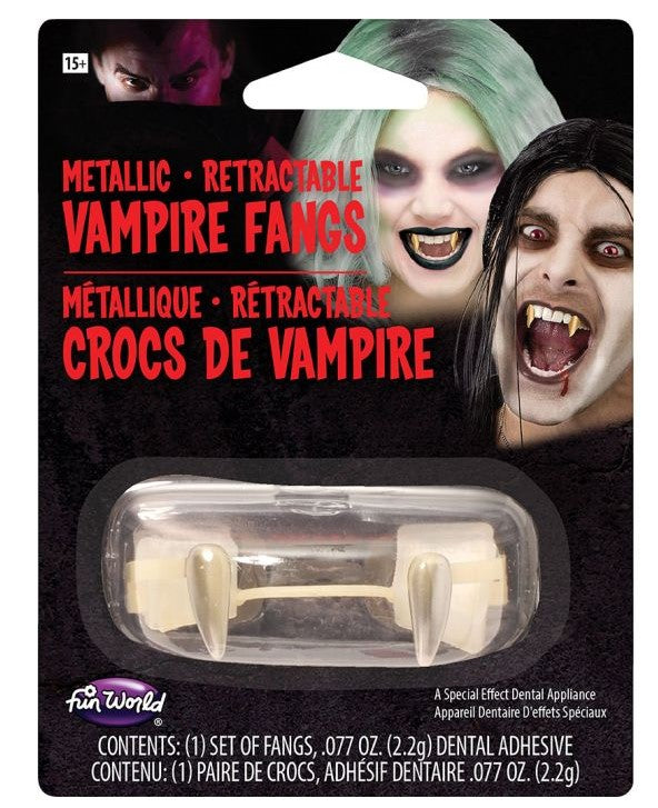 Retractable Vampire Teeth - Fangs - Costume Accessories - Adult Teen - 3 Colors