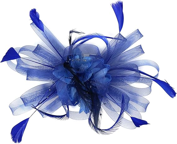 Feather Fascinator - Blue or Purple - 20's - Costume Accessory - One Size