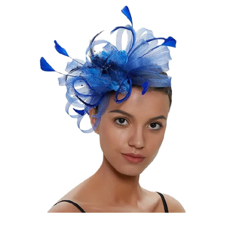 Feather Fascinator - Blue or Purple - 20's - Costume Accessory - One Size