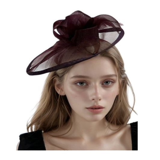Fascinator - Dark Plum - Derby - 20's - Costume Accessory - One Size
