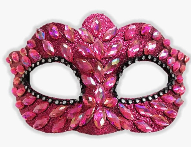 Half Masks Jeweled - Mardi Gras - Prom - Homecoming - 5 Colors - Adult Teen