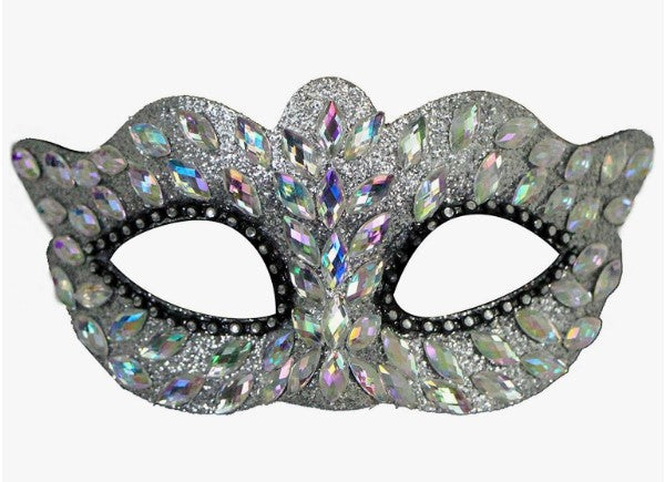 Half Masks Jeweled - Mardi Gras - Prom - Homecoming - 5 Colors - Adult Teen